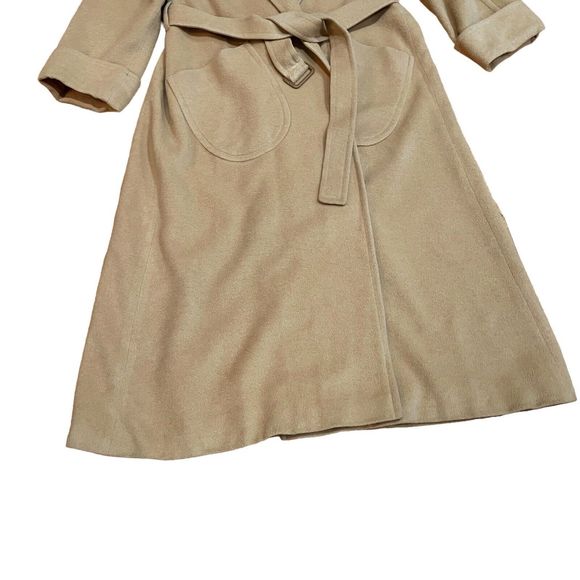 Bisang Neiman Marcus Womens Camel Hair Oversized Long Coat Size 8 Made in USA - Picture 10 of 16